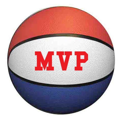 Logoed Full Size Rubber Basketball Red  White  Blue (29.5" circumference) (Q465265) -  - 1