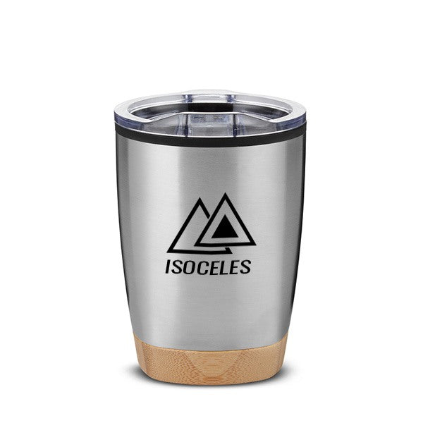 12 Oz. Symmetry Tumbler With Bamboo Base  Imprinted with Logo (Q468622)