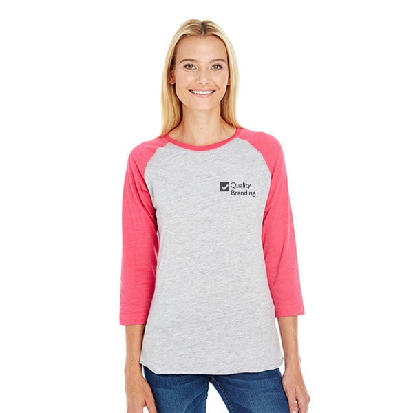 LAT Ladies 4.5oz Baseball Fine Jersey T-Shirt  Imprinted with Logo (Q468911)