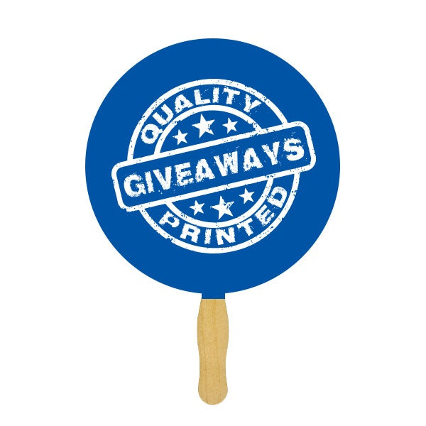 Sandwiched Hand Fan Two Sided One Spot Color Imprint - Circle (Q472611)