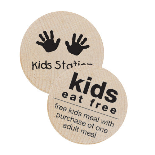 Free Kids Meal Wooden Nickels  Imprinted with Logo (Q478411)