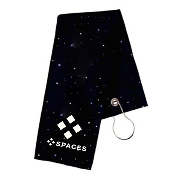 Opper Fiber® Tri-Fold Golf Towel - Full Color  Imprinted with Logo (Q487722)