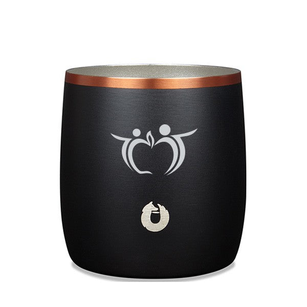11 Oz. Snowfox Rocks Tumbler - Black-Gold  Imprinted with Logo (Q489522)