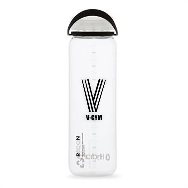 32 Oz. HYDRAPAK RECON Bottle - Clear/Black/White  Imprinted with Logo (Q498522)