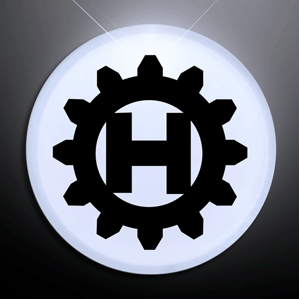 White Led Frosted Circle Badge With Safety Pin (Q499011)