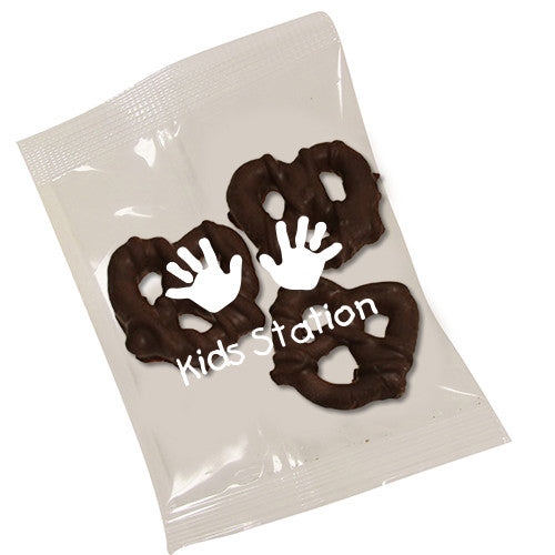 Milk Chocolate Mini Pretzels in Snack Packs (.5 oz.)  Imprinted with Logo (Q502411)