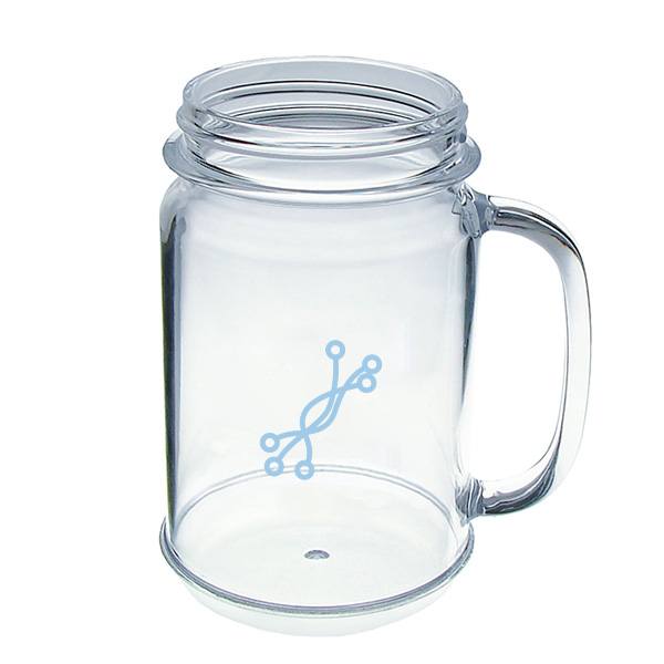 16 Oz. Plastic Mason Jar Mug (Q502522)