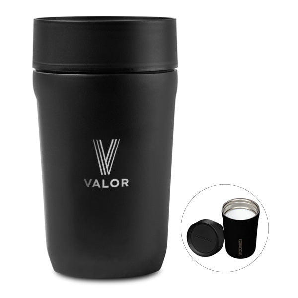 9 Oz. CORKCICLE® Commuter Cup - Matte Black  Imprinted with Logo (Q503622)