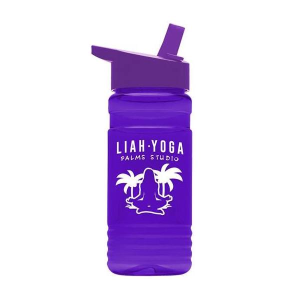20 Oz. UpCycle RPET Bottle - Flip Straw Lid  Imprinted with Logo (Q503722)
