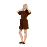 Thigh Length Waffle Weave Kimono Colored Robe (Q504211)
