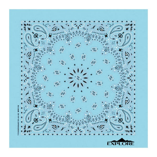 22 In Traditional USA Paisleys Bandana - Light Blue (Q506522)