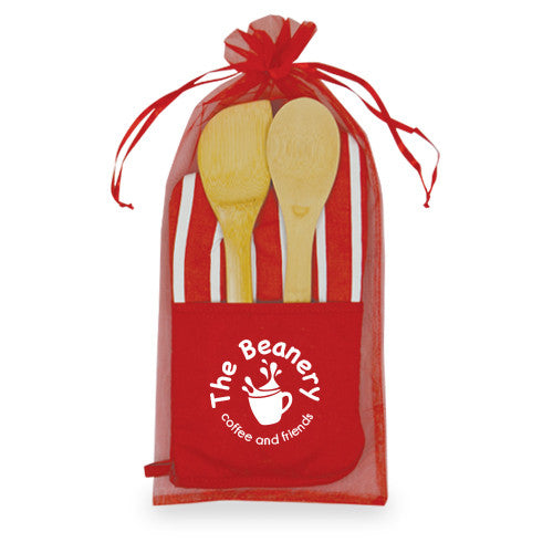 Chef's Therma-Grip Striped Oven Mitt Bamboo Combo  Imprinted with Logo (Q510411)