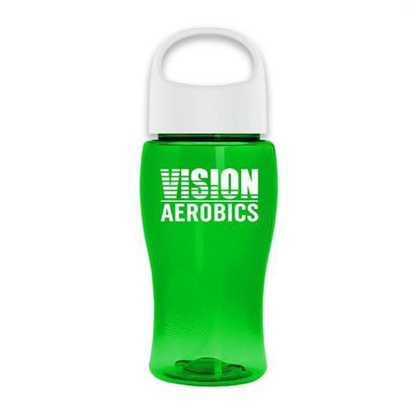 18 Oz. Poly-Pure Jr. Transparent Bottle - Oval Crest Lid  Imprinted with Logo (Q513722)