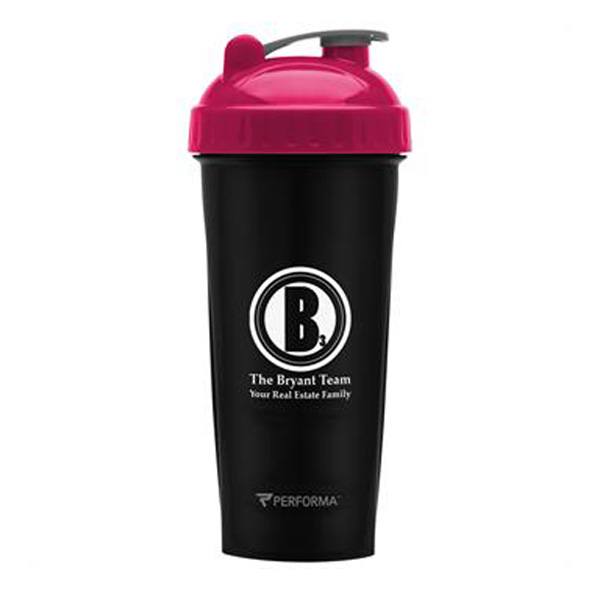 28 Oz. Classic Shaker Bottle - Pink Lid  Imprinted with Logo (Q519522)