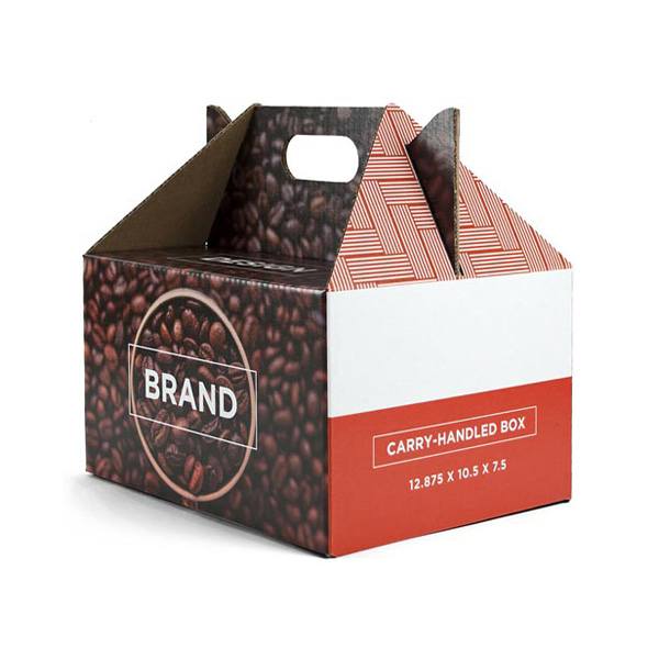 Carry Handled Boxes 12.875 x 10.5 x 7.5  Imprinted with Logo (Q520011)