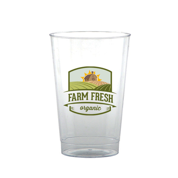 12 Oz. Clear Fluted Digital Plastic Cup  Imprinted with Logo (Q522211)