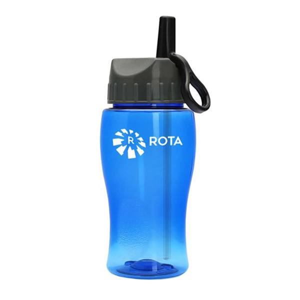 18 Oz. Transparent Bottle - Flip Straw Ring Lid  Imprinted with Logo (Q522722)