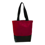 Heavy Velvet Tote With Leatherette Base (Q526422)