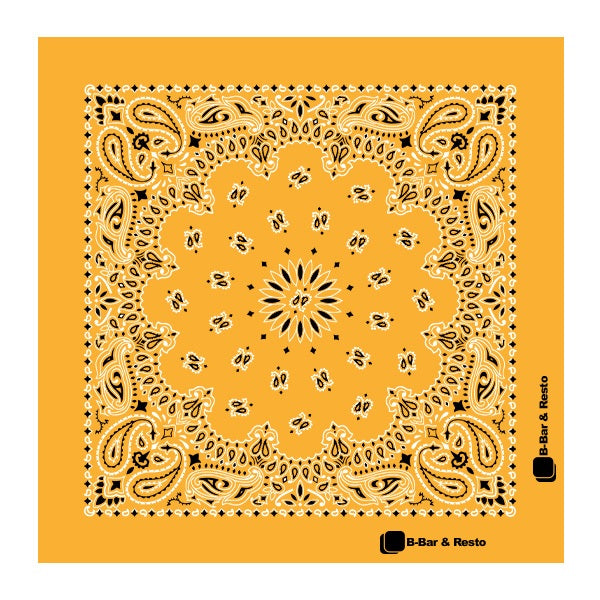 22 In Traditional USA Paisleys Bandana - Gold (Q526522)