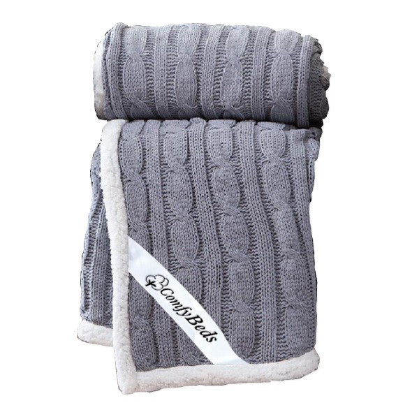 Cable Knit Chenille Throw Blanket (Q531011)