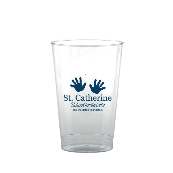 12 Oz. Clear Fluted Plastic Cup  Imprinted with Logo (Q532211)