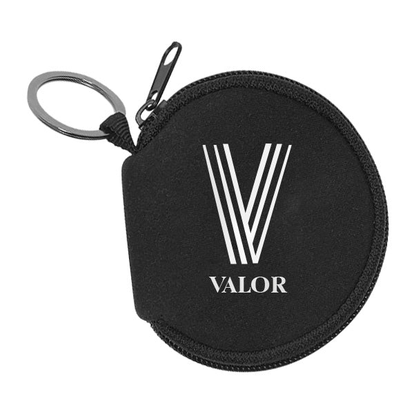 Neoprene Zipper Pouch Keychain With Silver Split-Ring  Imprinted with Logo (Q533522)