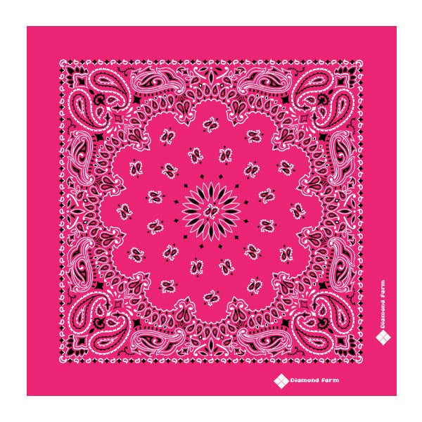 22 In Traditional USA Paisleys Bandana - Hot Pink (Q536522)