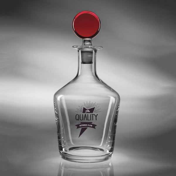 34 Oz. Craft Decanter - Red  Imprinted with Logo (Q537211)
