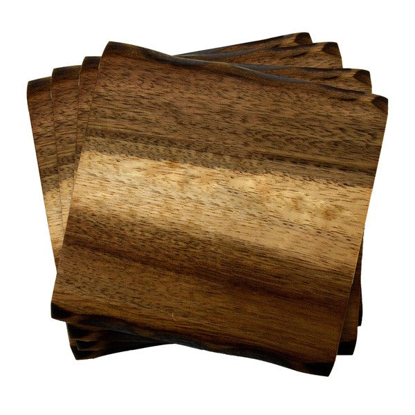4 Piece Acacia Wood Coaster Set (Q539622)