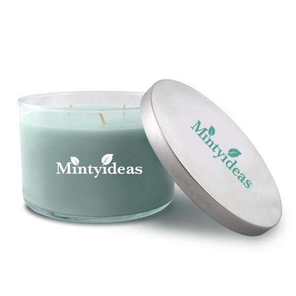 25 Oz. Symphony Triple Wick Candle With Lid  Imprinted with Logo (Q541211)