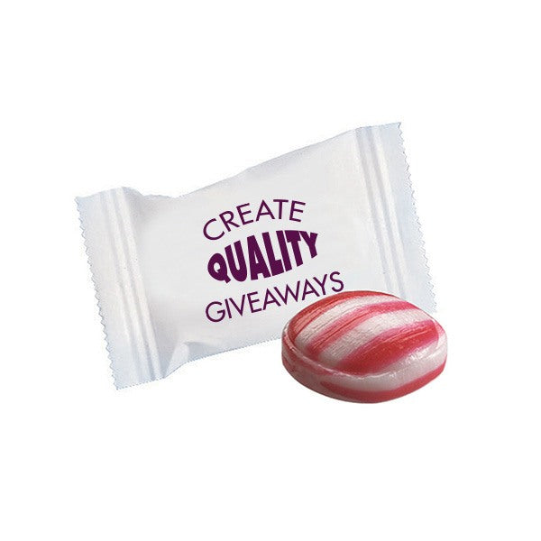 Red Striped Peppermint  Imprinted with Logo (Q545611)