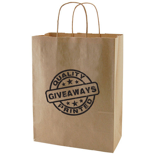 Personalized 50% Recycled Natural Kraft Shopping Bags (10"x 5"x 13.5") (Q55584) -  - 1
