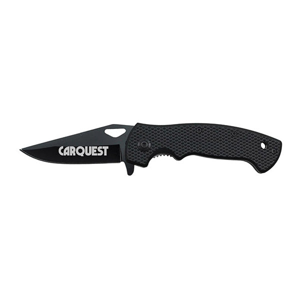 Cedar Creek® Black Flash Pocket Knife  Imprinted with Logo (Q556322)
