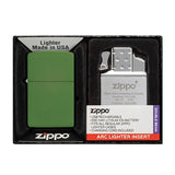 Matte Zippo® Lighter & Rechargeable Lighter Insert (Q557211)