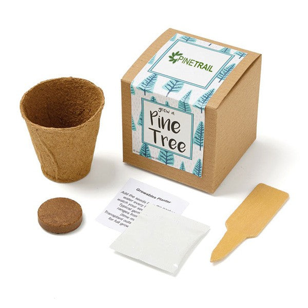 Pine Tree Growables Planter In Kraft Gift Box  Imprinted with Logo (Q560422)