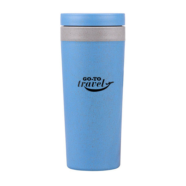 12 Oz. Cylander Wheat Straw Water Bottle  Imprinted with Logo (Q564622)
