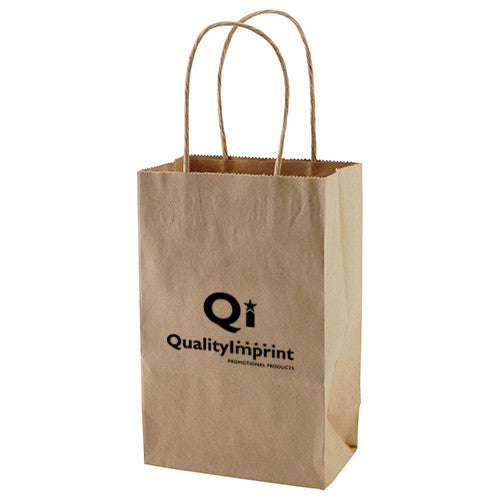 50% Recycled Natural Kraft Shopping Bags  Imprinted with Logo (Q56671)