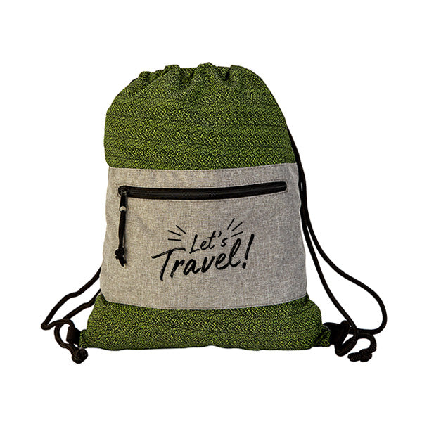 Interwoven Drawstring Backpack  Imprinted with Logo (Q567322)
