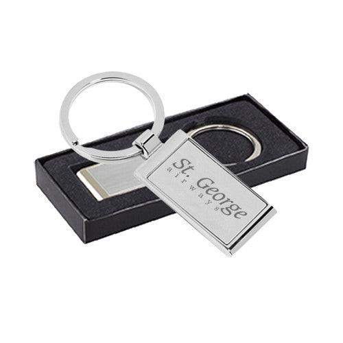 Metal GEO Economy Laser Engraved Keyholders  Imprinted with Logo (Q570311)