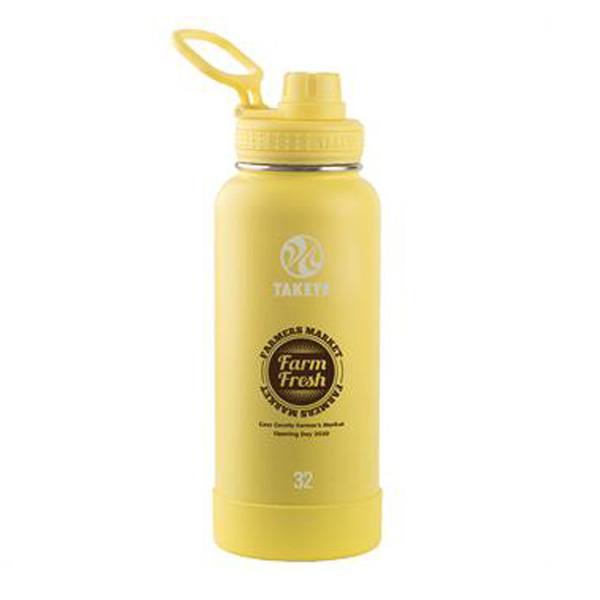 32 Oz. Takeya Actives Spout Lid Bottle - Canary  Imprinted with Logo (Q571622)