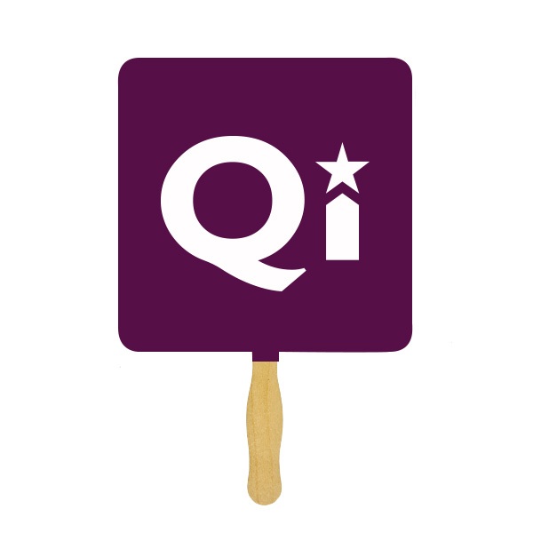 Sandwiched Hand Fan Two Sided One Spot Color Imprint - Square (Q572611)