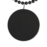 Black Medallion With Beaded Necklace (Q576011)