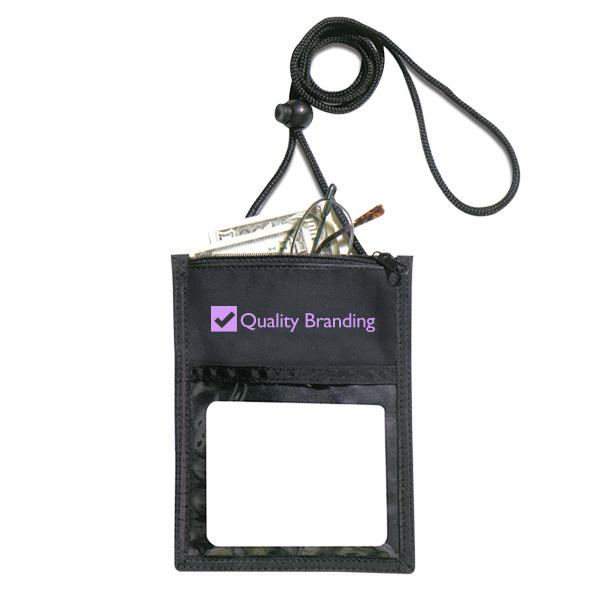 5 Function Tradeshow Badgeholder And Neck Wallets  Imprinted with Logo (Q579611)