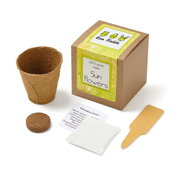 Sunflowers Growables Planter In Kraft Gift Box  Imprinted with Logo (Q580422)