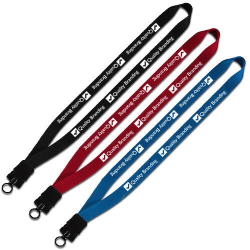 Personalized 3/4" Smooth Nylon Lanyard with Snap-Buckle Release & O-Ring (Q58337) -  - 1