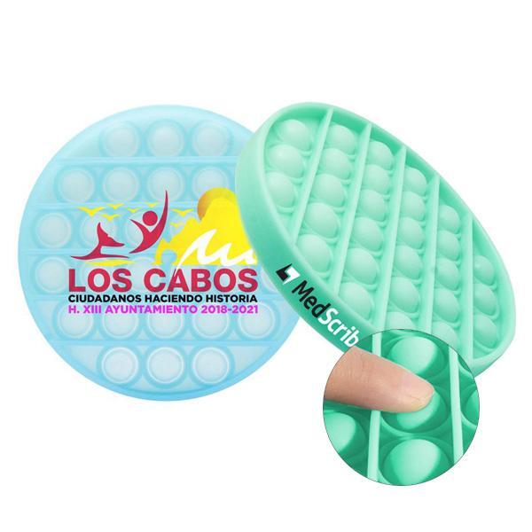 Luminous Round Push Pop Bubble  Imprinted with Logo (Q584211)