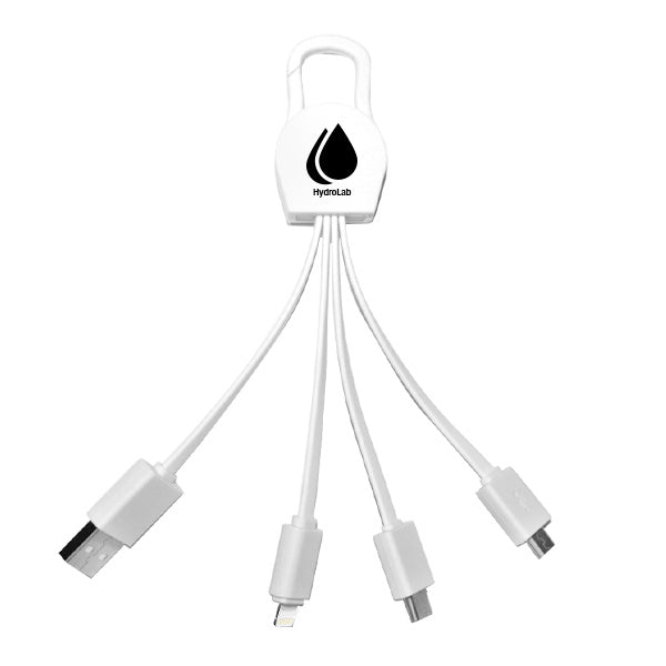 Leyden 15.5cm Length 4 In1 Charging Cables 4CP  Imprinted with Logo (Q597422)