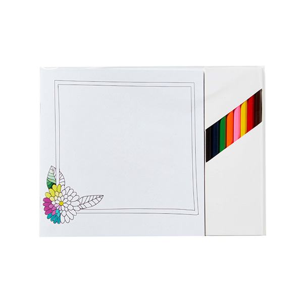 Deluxe Flowers Adult Coloring Book  Imprinted with Logo (Q599422)