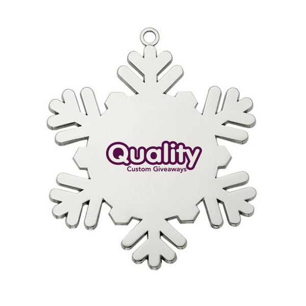 Cast Silver Snowflake Ornament  Imprinted with Logo (Q600211)
