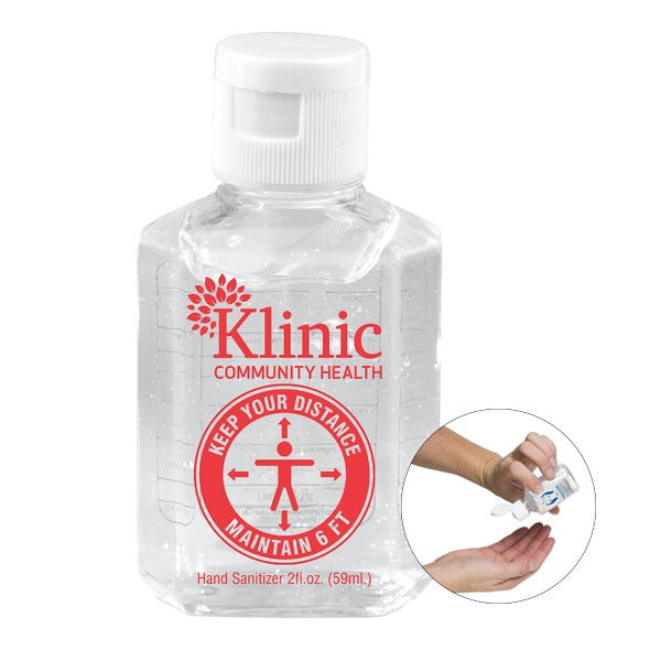 Hand Sanitizer Antibacterial Gel in Flip Top Squeeze Bottle (2 oz )  Imprinted with Logo (Q603465)